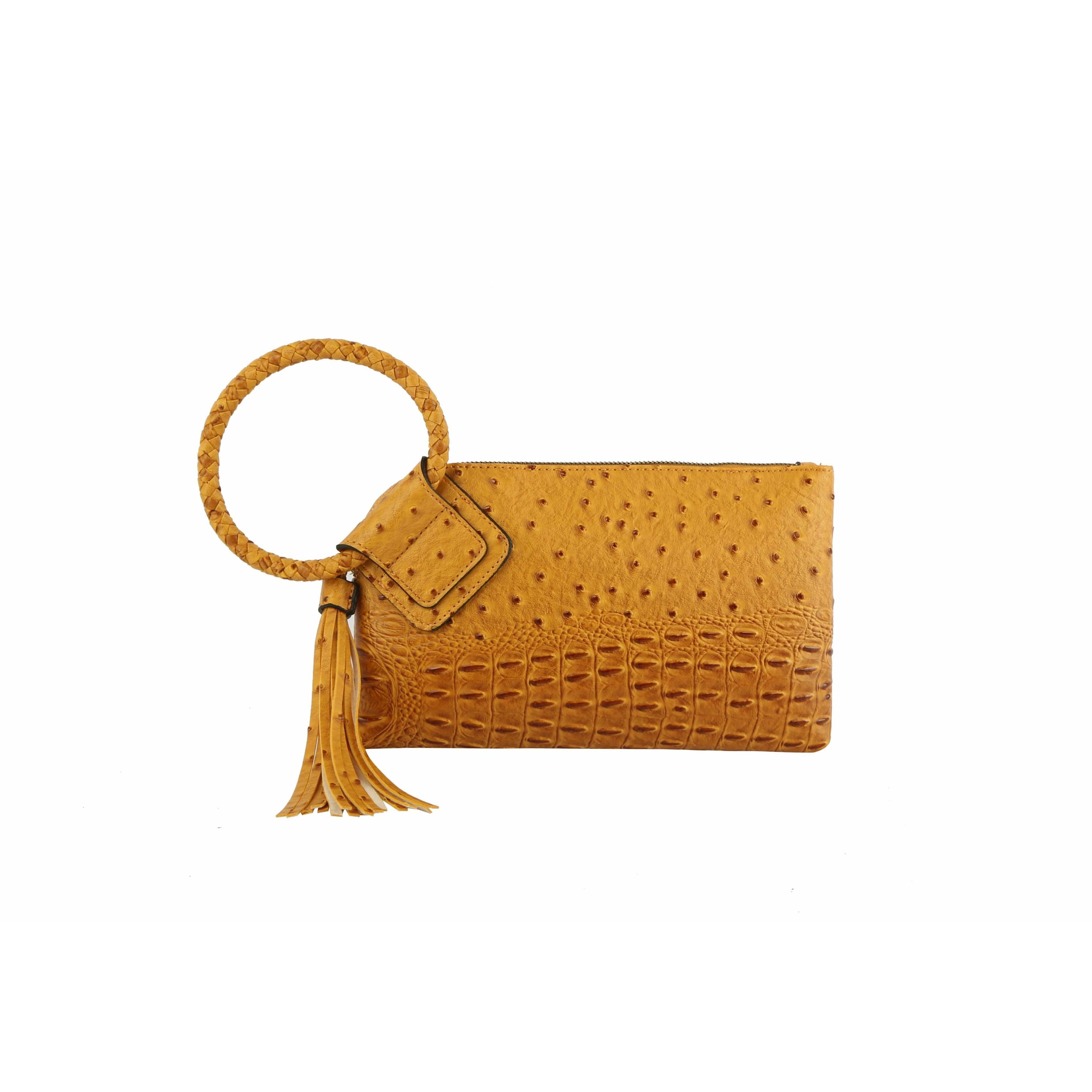 Handbag Factory Corp – wholesale Clutch bag – women's – HF  Tassel Accented Embossed Wristlet Clutch  JYV-03749