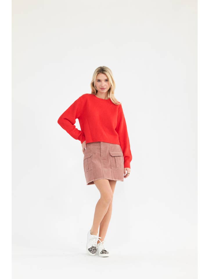 Newbury Kustom - Wholesale Knit Sweater - Women's - 11310-Slightly Cropped Soft Solid Knit Sweater8