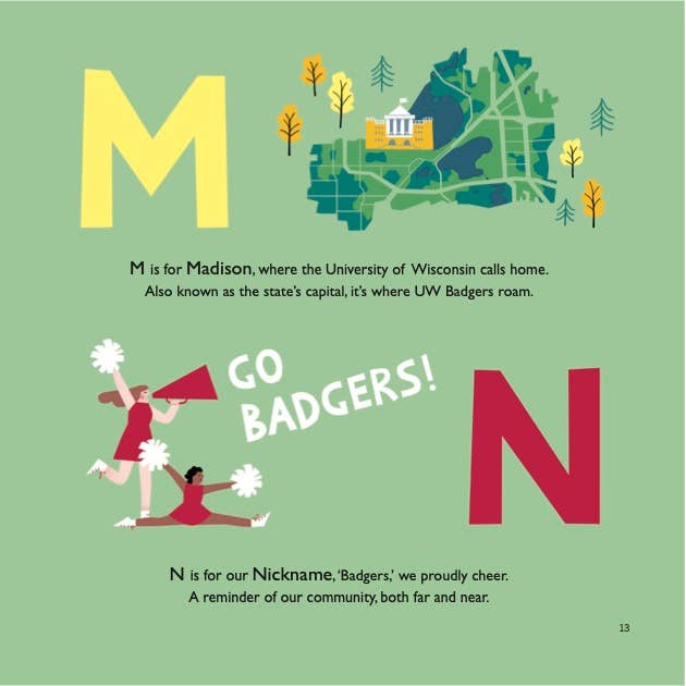 Collegiate ABCs - Wholesale Preschool Book (3-5) - University of Wisconsin–Madison A to Z Children’s Book3