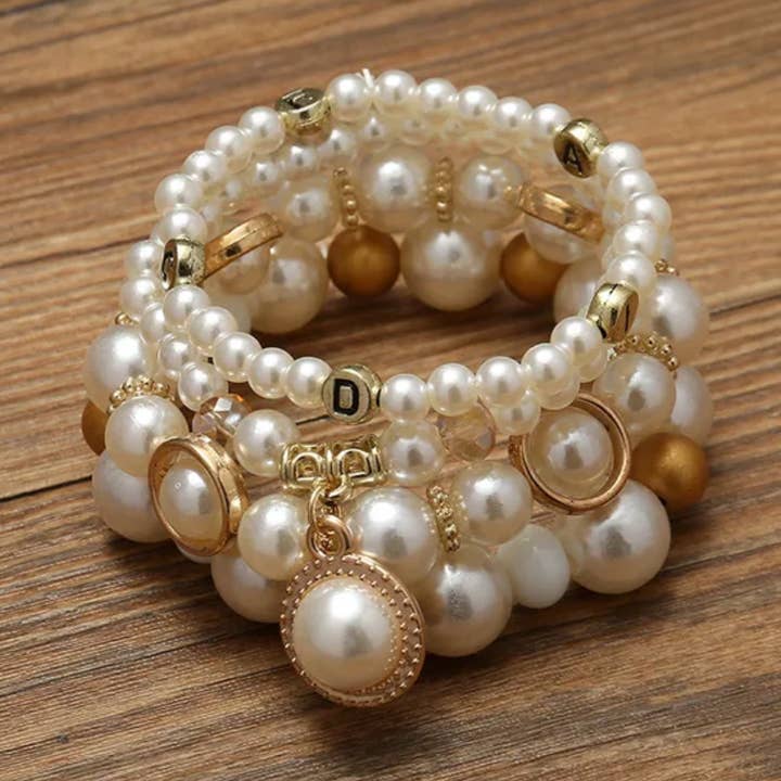 Juego de pulseras elásticas de perlas para venta al por mayor de Kate Tuesday Jewelry