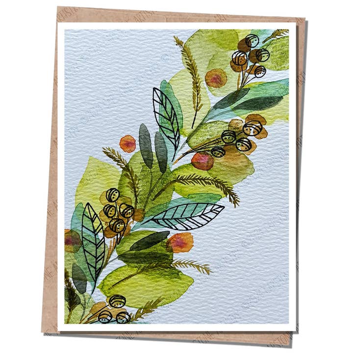 Foliage Arch A2 Greeting Card with Kraft Envelope for wholesale by Capstone Artistry