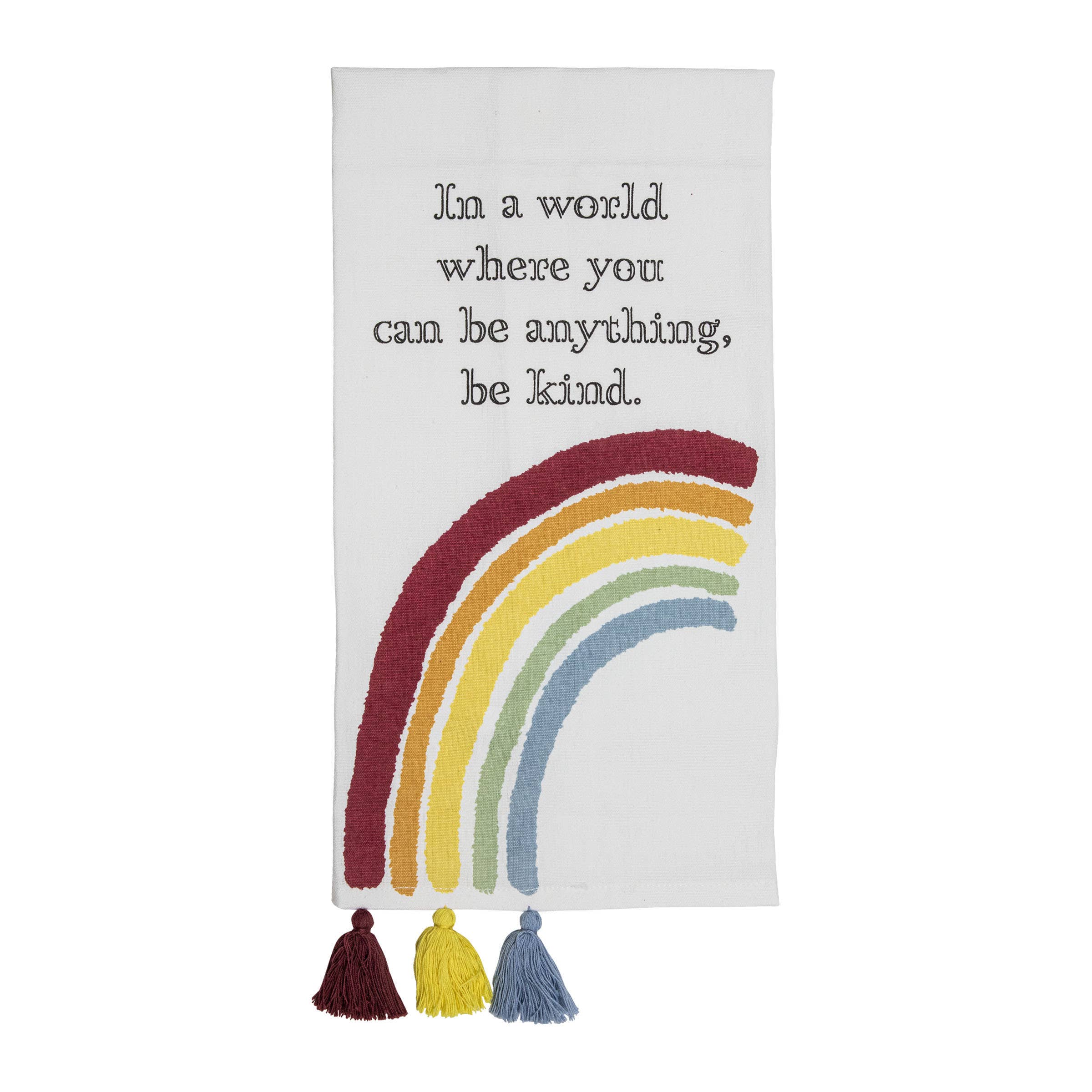 Foreside Home & Garden - Wholesale Tea Towel - Be Kind Rainbow Tea Towel1