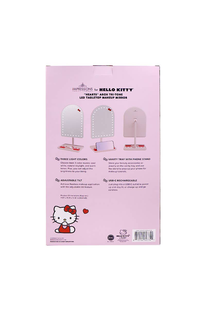 PINEAPPLE Beauty - Wholesale Vanity Mirror - Impressions Vanity IVMM-HKHRTSM454-PNK Hearts LED Mirror - 15