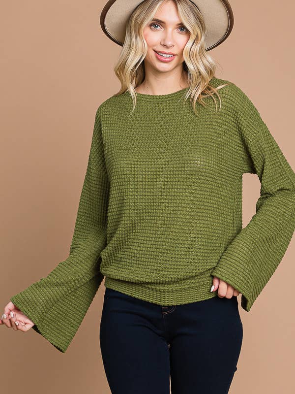 Culture Code - Wholesale Knit Top - Women's - CHT1824LX - SURPLICE BACK DETAIL BELL SLV TOP4