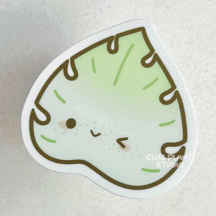 Monstera Mint Leaf Sticker for wholesale by Cute Plant Studio