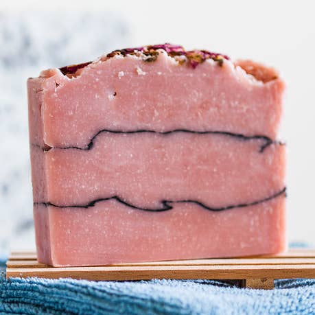 Rose Clay + Charcoal Soap for wholesale by HeritagehouseCo