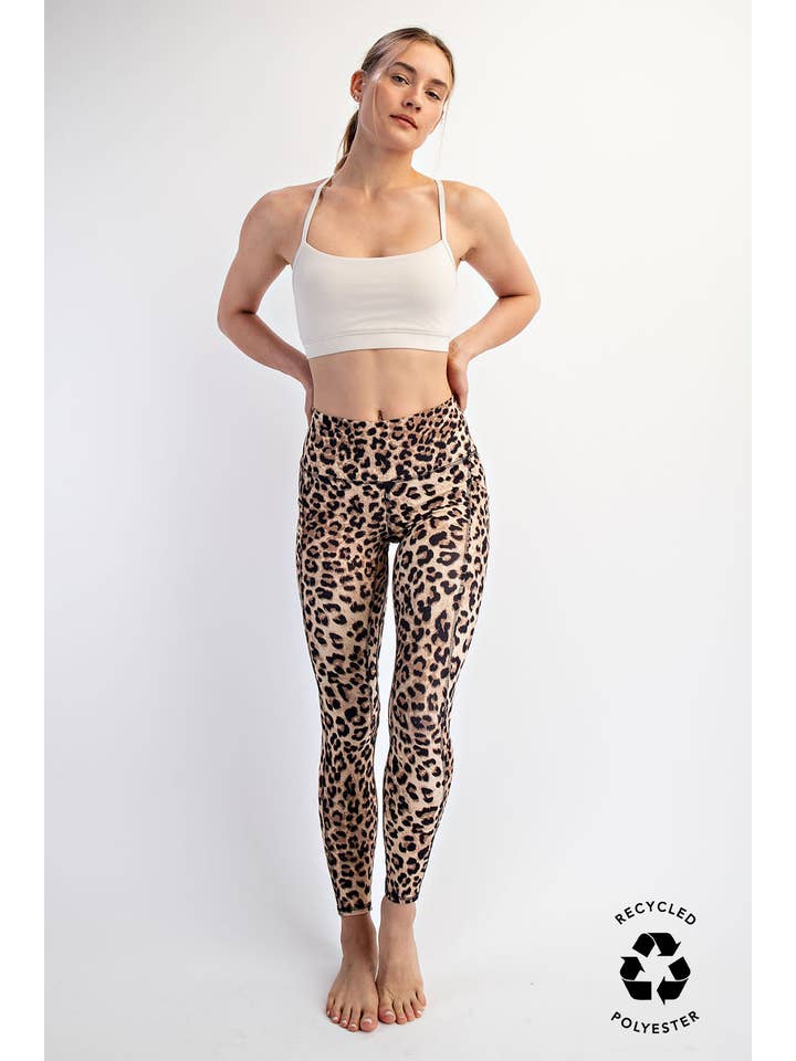Brown Black ANIMAL PRINTED BUTTER SOFT POCKET LEGGINGS for wholesale on Faire