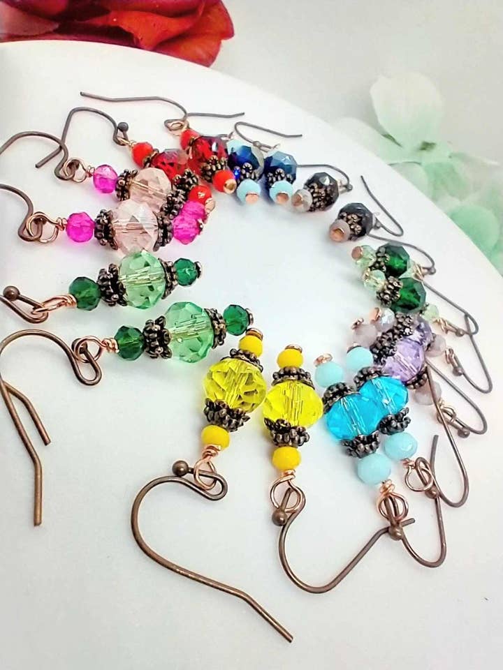 Brincos Pendurados Boho de Noiva em Cobre Oxidado Rústico por atacado de Bad Apple Designs