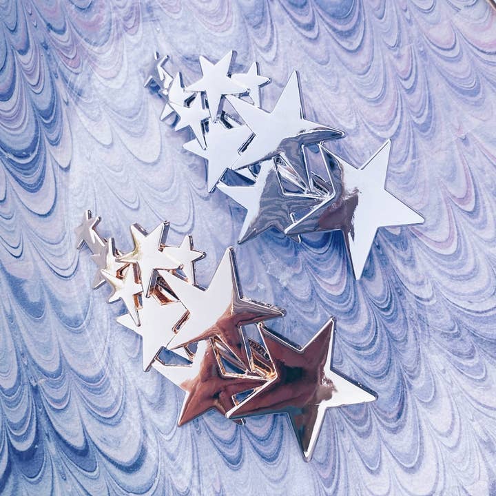 Fermaglio per capelli a stella in argento o oro per la vendita all'ingrosso da parte di QueenMee Accessories