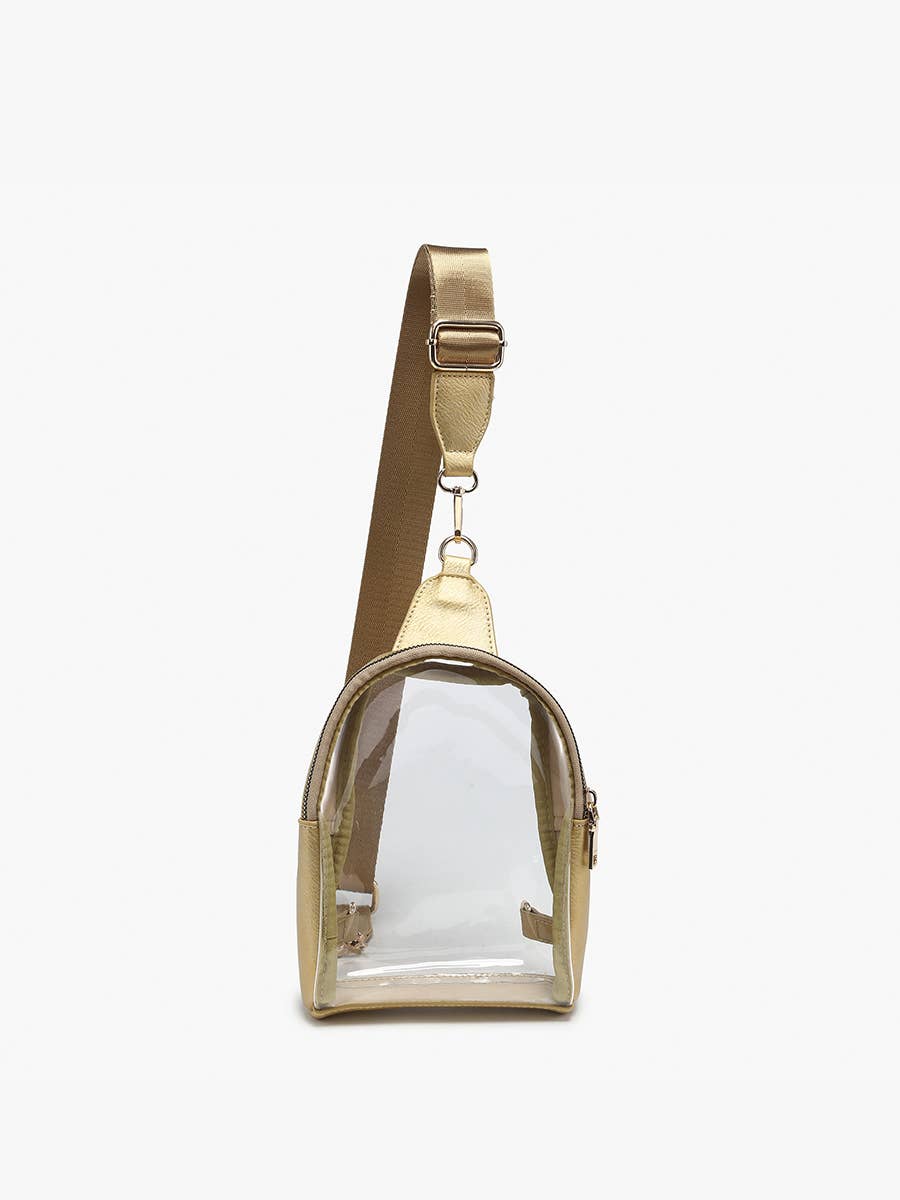 Jen & Co. - Wholesale Crossbody Bag - Women's - M2436CR Ellen Clear Sling Bag w/ Removable Guitar Strap0