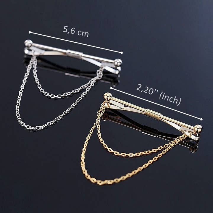 COOLMENCLUB – wholesale Nål och knapp för kavajslag – Guldfärg Krage Pin, Krage Bar, Skjorta Krage Clips, Herr