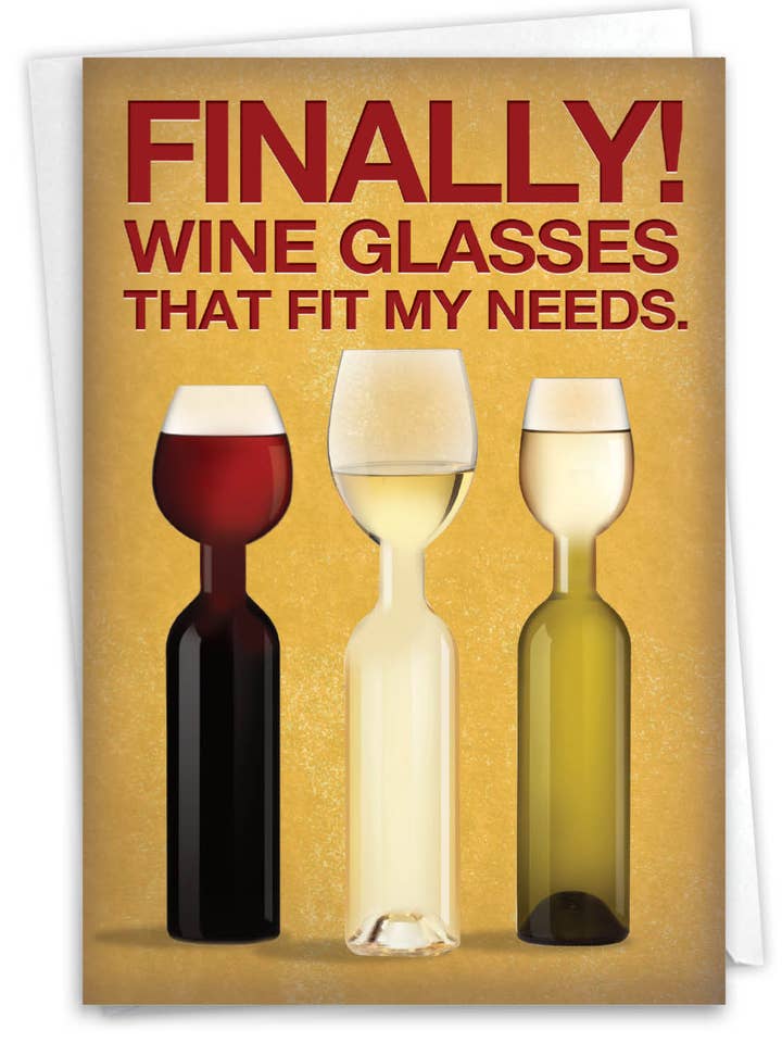 Fødselsdagskort - behov for vinglas (1 kort) for engroshandel hos NobleWorks