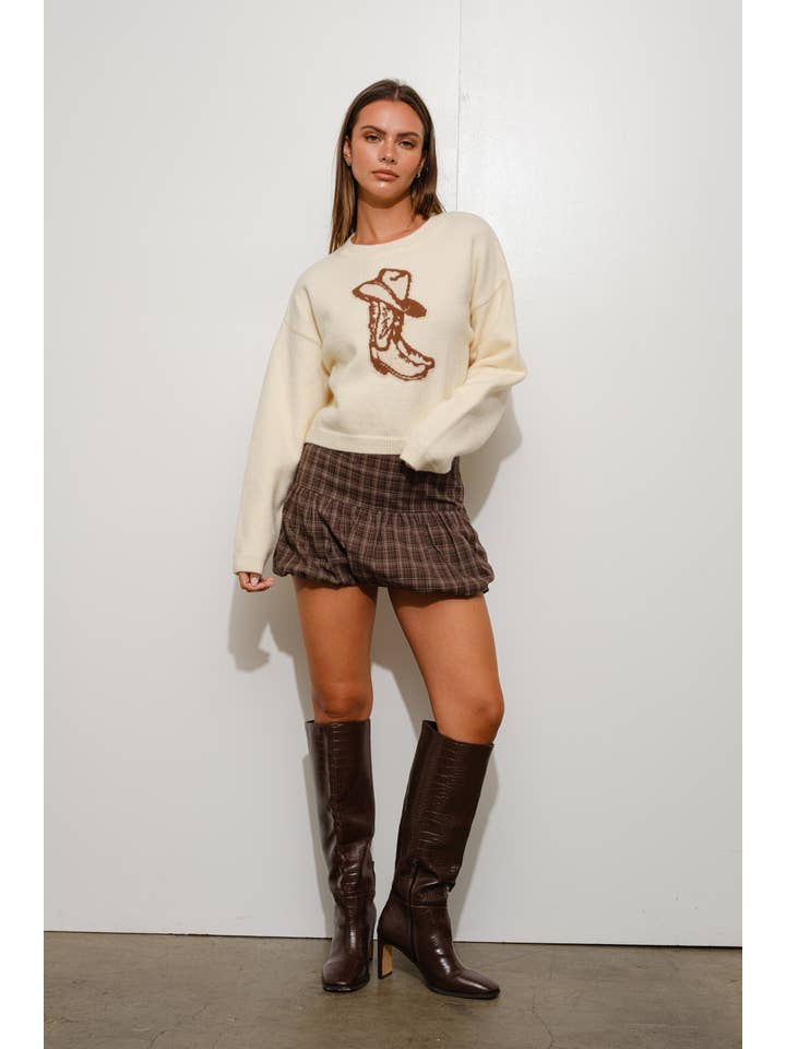 Cream COWBOY SWEATER for wholesale on Faire
