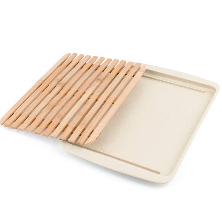 Bamboo Wood Cutting Board Lid W/ Drop-through - White for wholesale by Peterson Housewares & Artwares