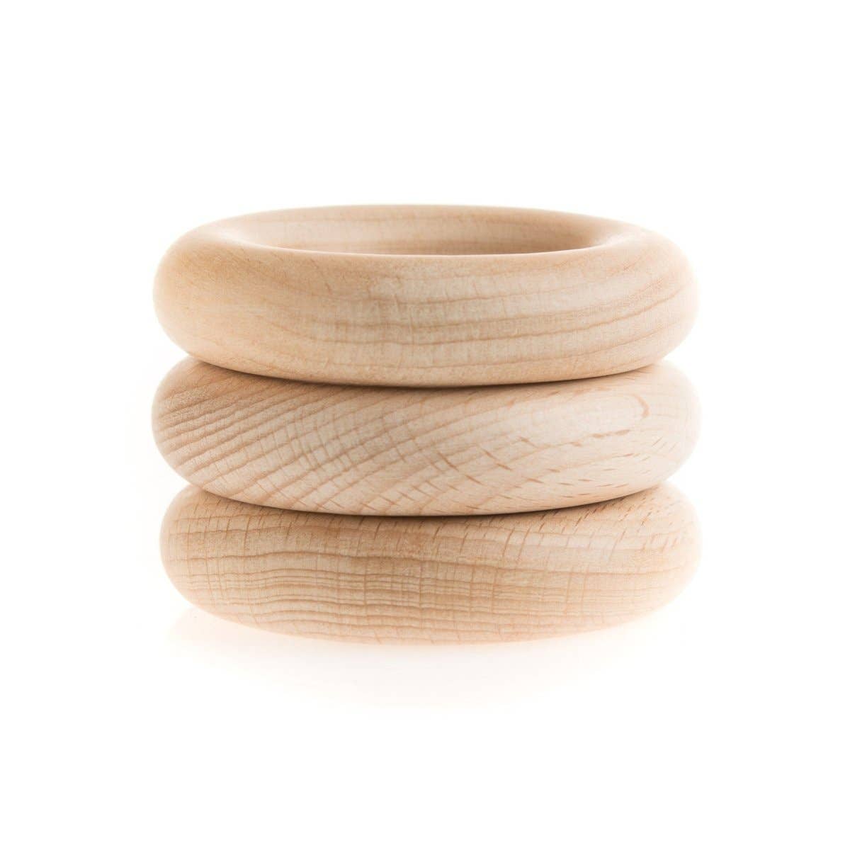 Cara & Co Silicone Craft Supply – wholesale Teether (not clip-on) – Baby – Beech Wood Rings2