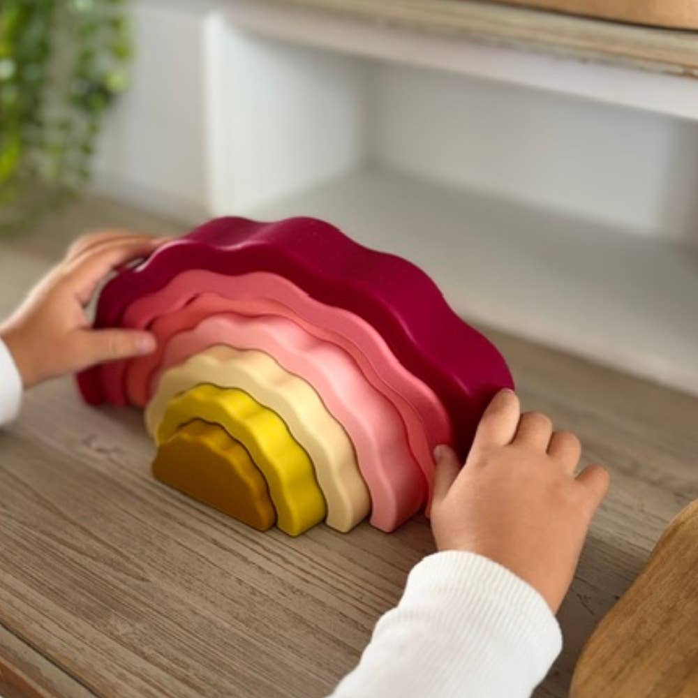 PETIKIDS - Wholesale Stacking Rings Game - Baby - Montessori educational toy - Stackable rainbow16