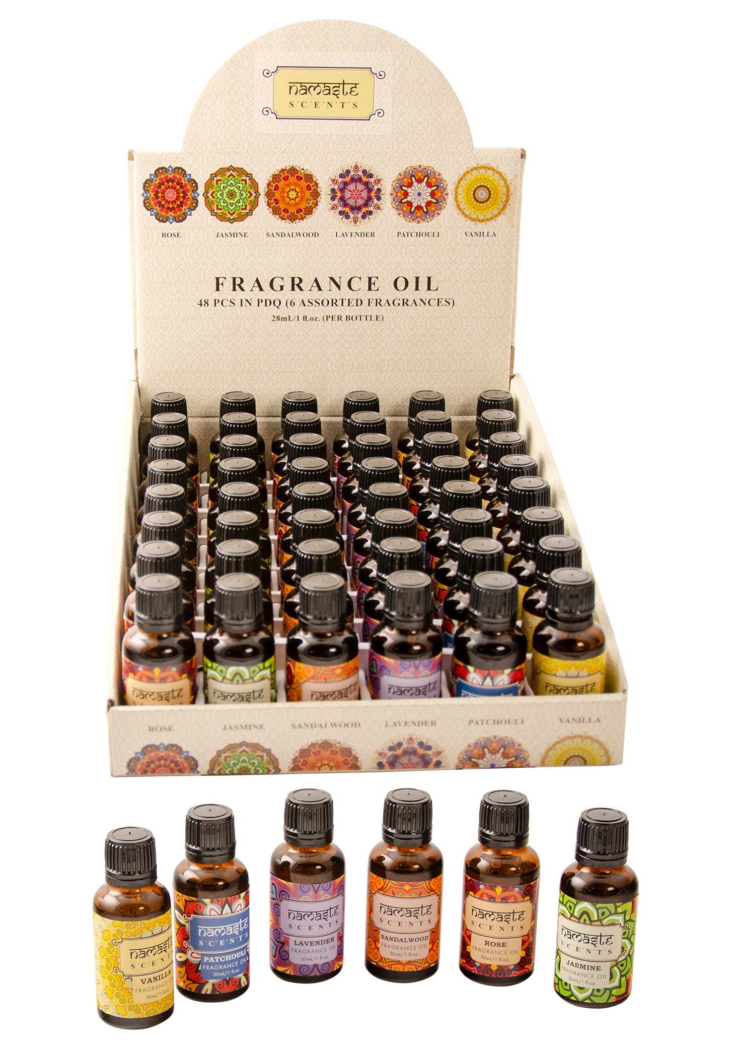Namaste - Wholesale Fragrance Oil - 48 Namaste Scents Oils In Display, 30ml0