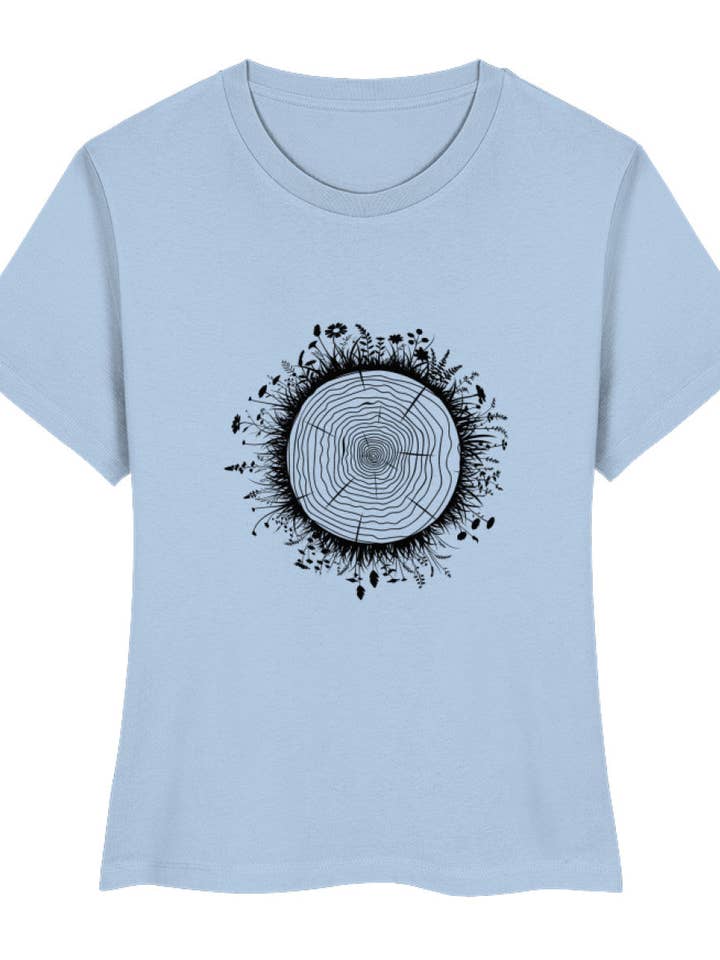Flower Meadow on Tree Cross-Section - Women's Premium Organic Shirt for wholesale by Uwaldu