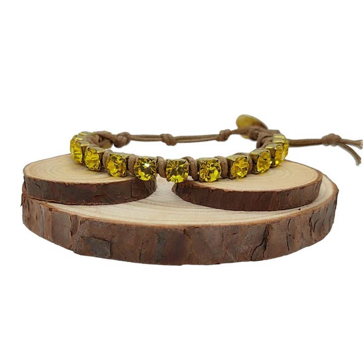 Braccialetti a catena con cristalli grandi - Citrino per la vendita all'ingrosso da parte di QUÉ MÁS JEWELS