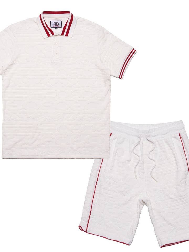 Ensemble polo baroque en éponge F178 - Blanc pour la vente par Frost Originals