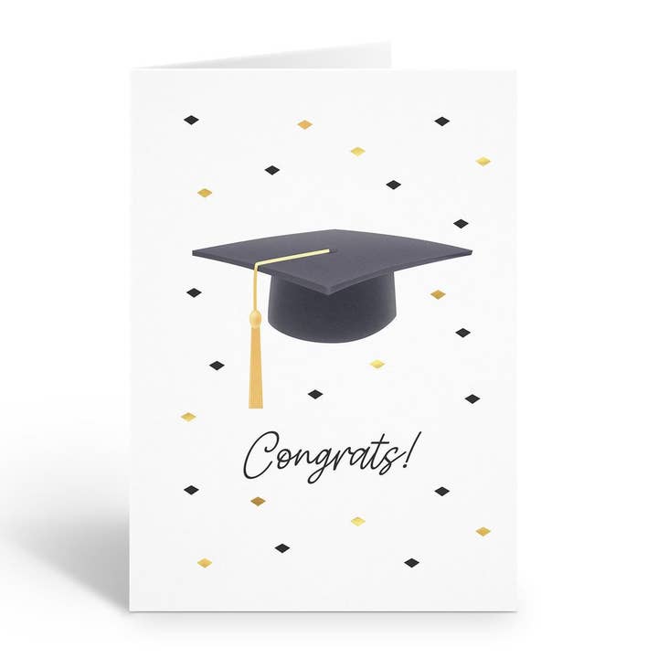 Graduation Congrats Card with Cap and Envelope 5x7 for wholesale by Stonehouse Collection