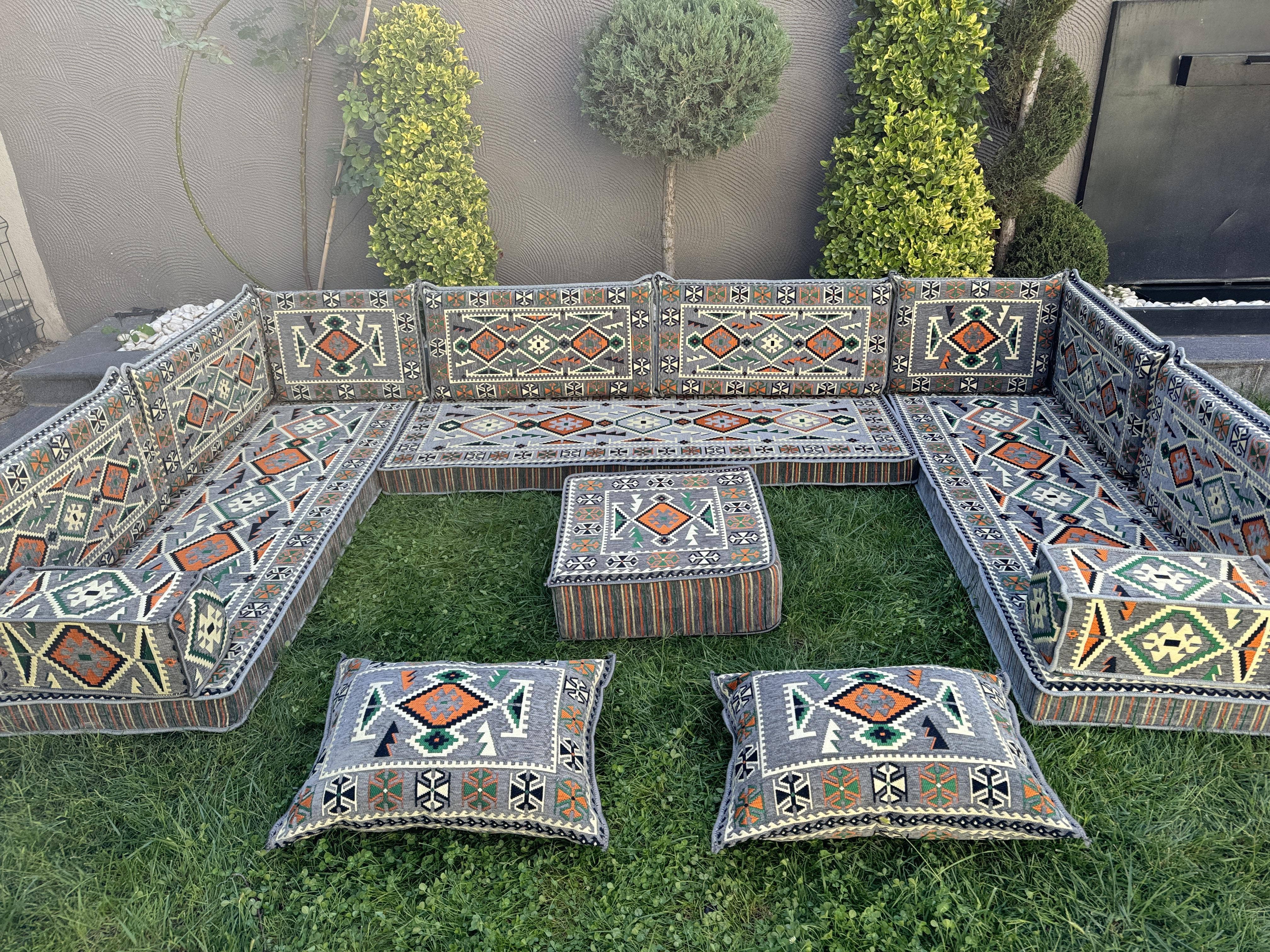 The Loom Wholesale – wholesale Ottoman – Handmade Floor Seating - Kilim Patterned Ottoman Floor Sofa3