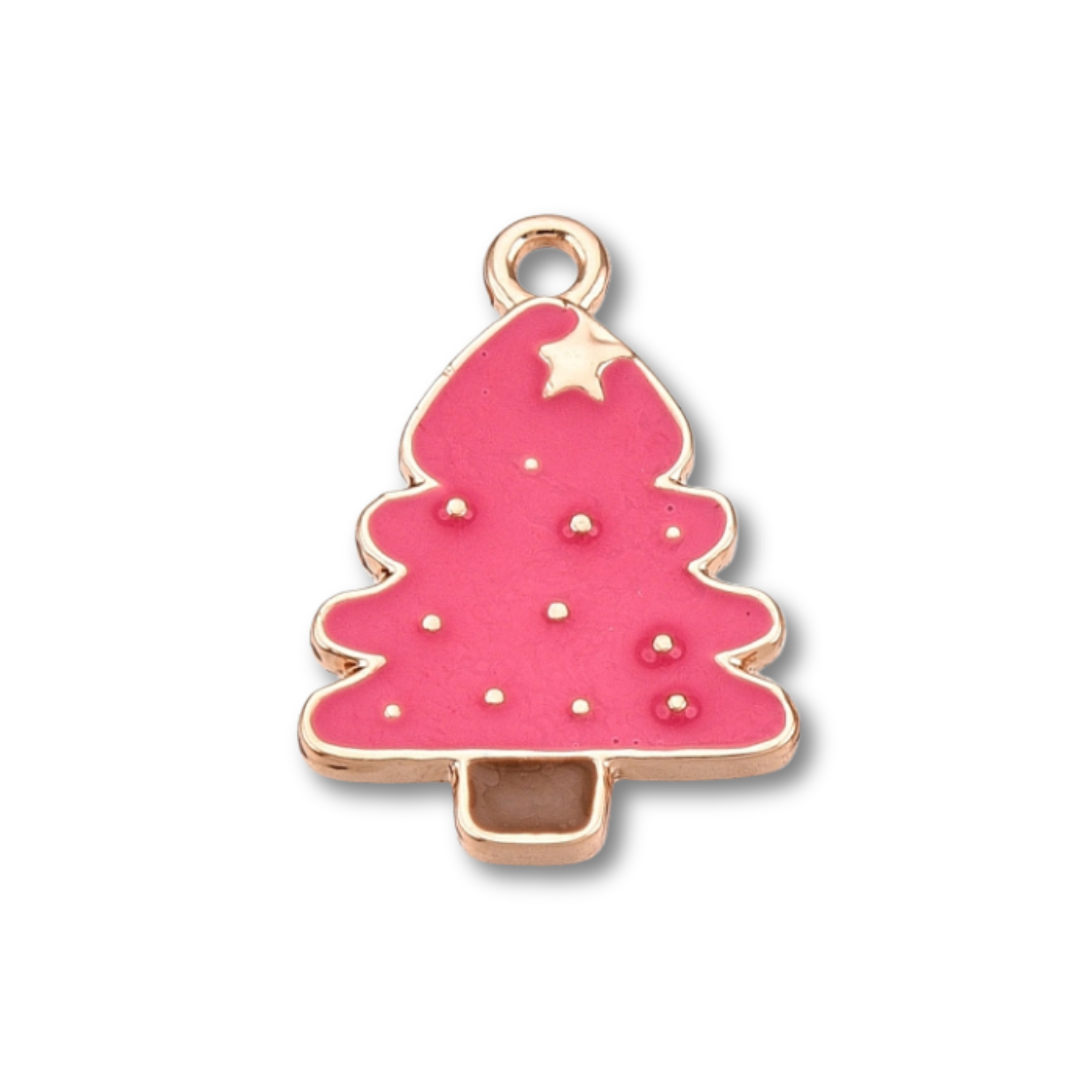 Love, Paige Designs - Wholesale Individual Charm/Pendant - Pink Christmas Tree Gold Charm0