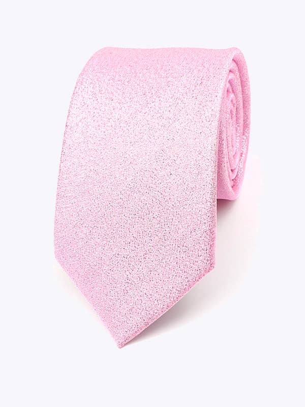 Cravate à Paillettes Rose n°1 Homme en Polyester «Isidore» pour la vente par Unipap's