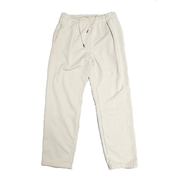 Pantaloni in felpa in spugna francese con doppia plissettatura frontale di Ariel Undyed Ecru per la vendita all'ingrosso da parte di ipitemi