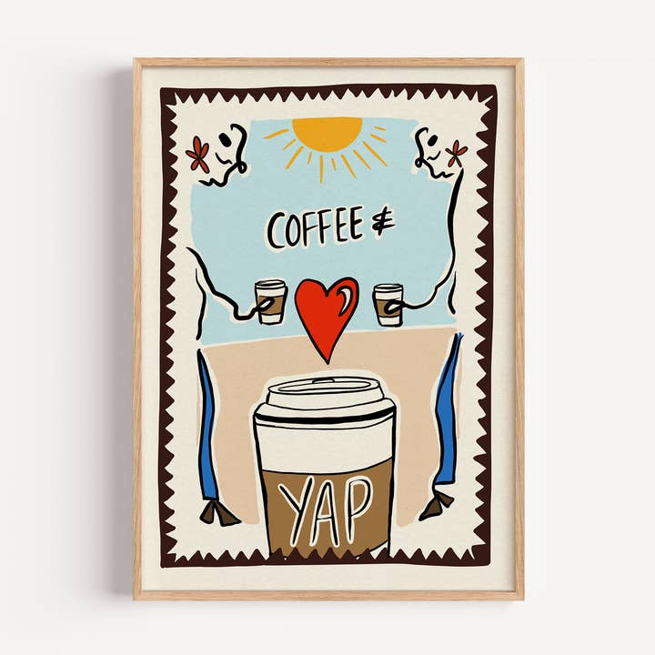 Coffee & Yap Print for wholesale by Illustrated by Weezy