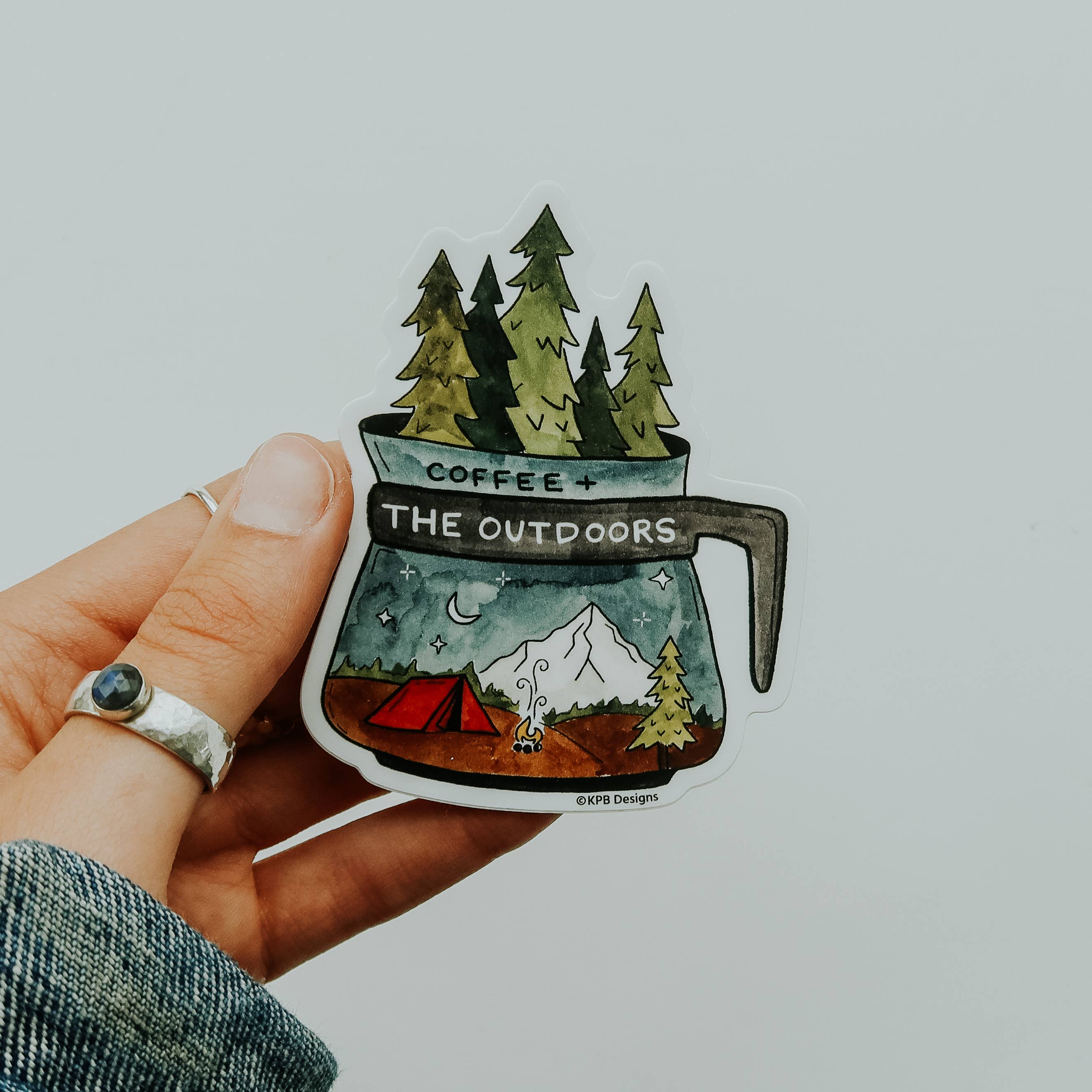 Sticker Girl - Wholesale Sticker - Coffee and the Outdoors Vinyl Sticker