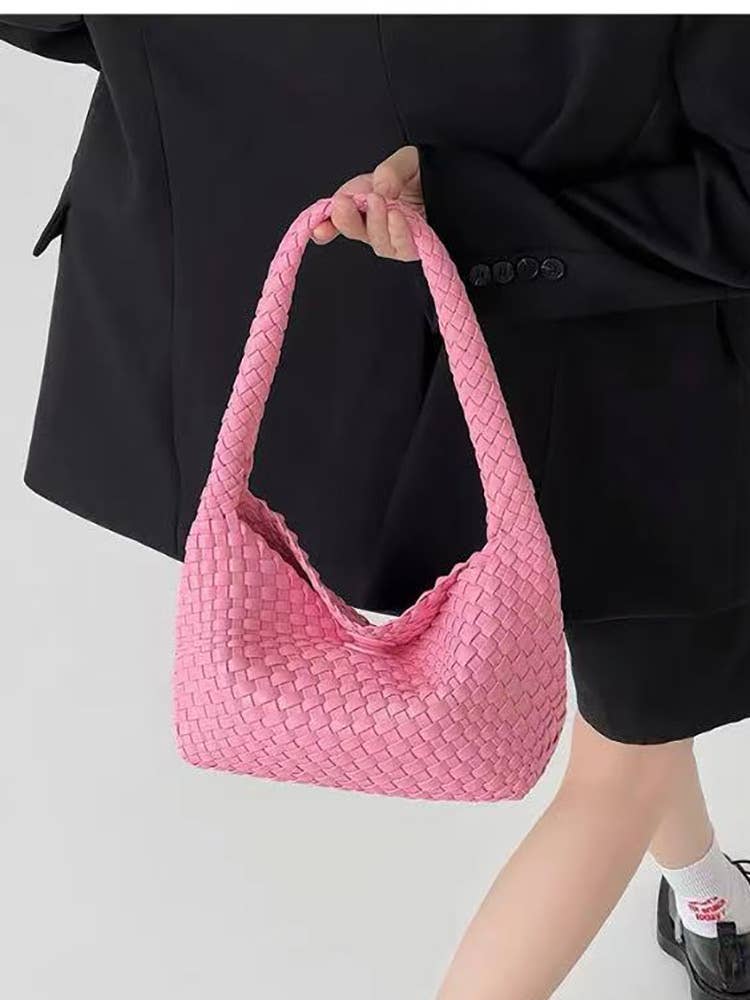 Sook Stainable - Wholesale Shoulder Bag - Women's - Vegan Leather Woven Shoulder Baguette Bag15