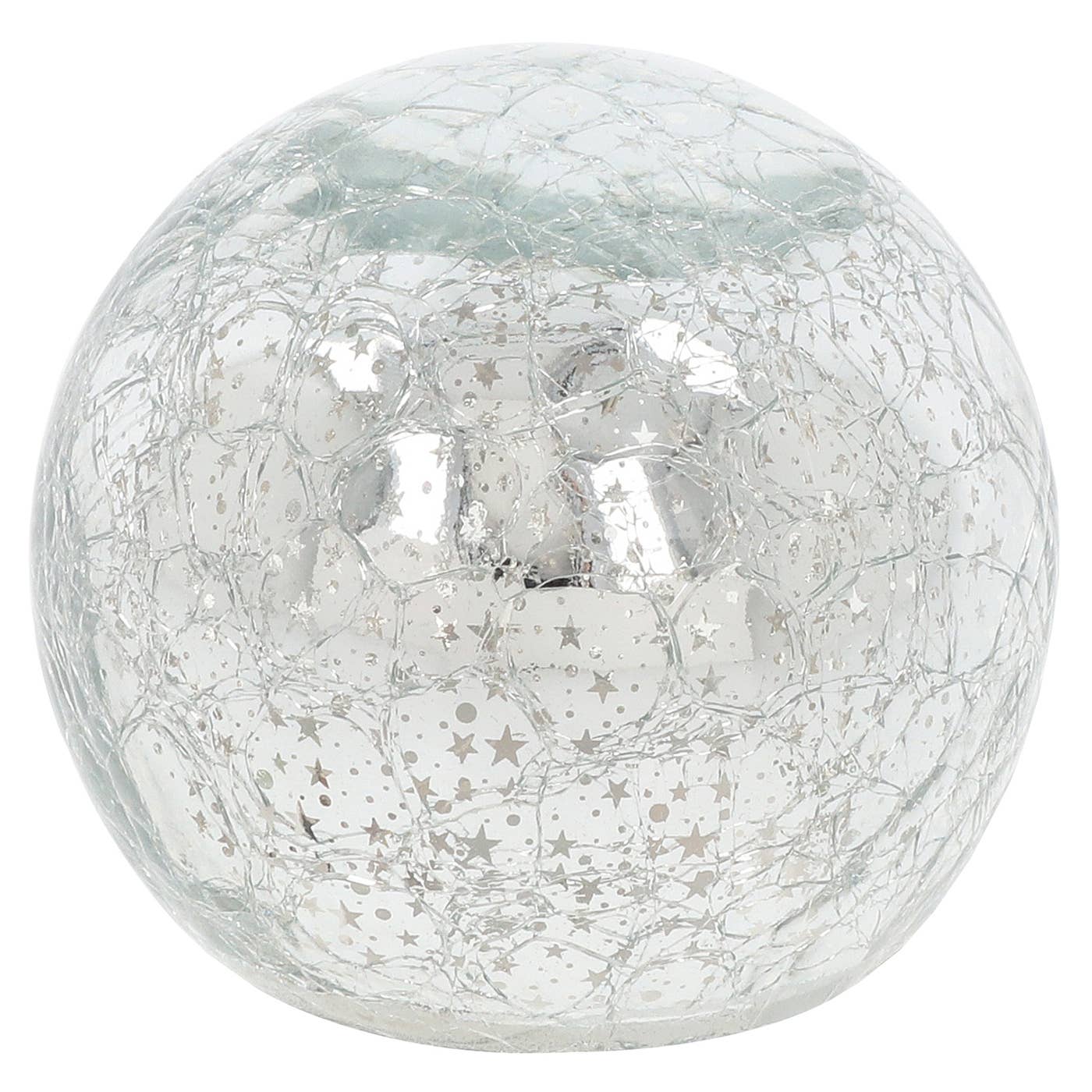 Joe Davies - Wholesale Christmas Decoration - LED Crackle Silver Ball 10cm1