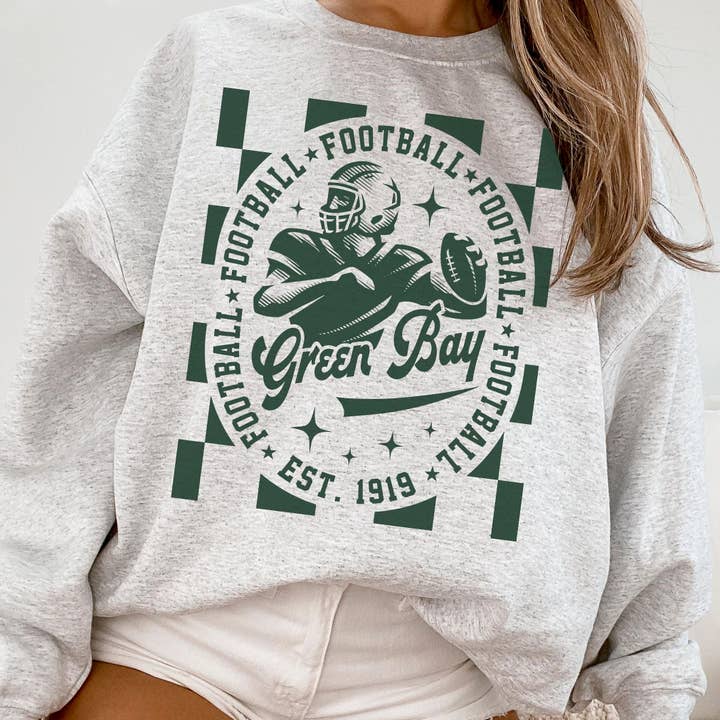 TheKingShirt - Wholesale Graphic Sweatshirt - Women's - Vintage Green Bay Packers Football Sweatshirt – Fan Favorite