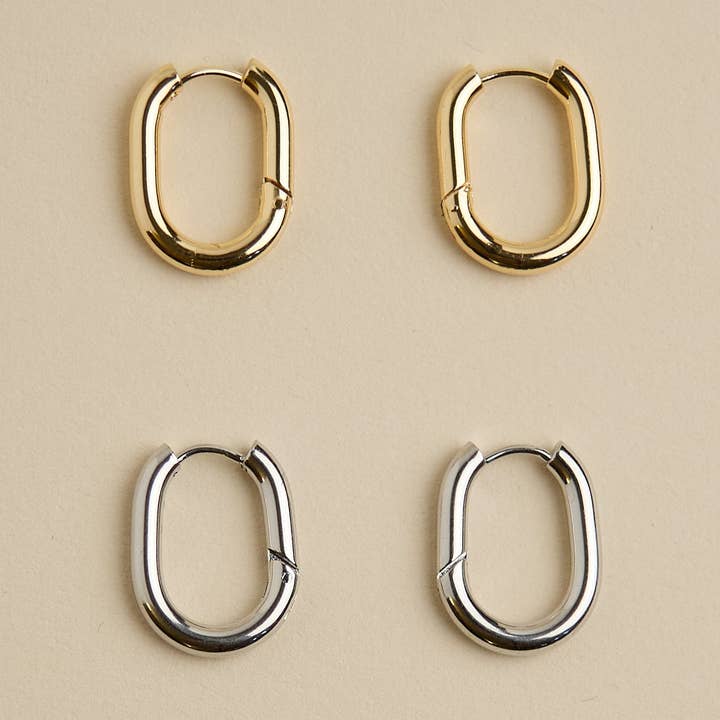 Oval øreringe i 18K guld | LYHO jewelry for engroshandel hos LYHO