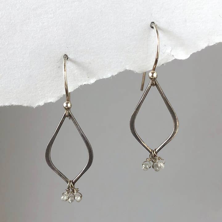 Diamond Bead Trio Teardrop Earrings for wholesale by The Wild Diamond