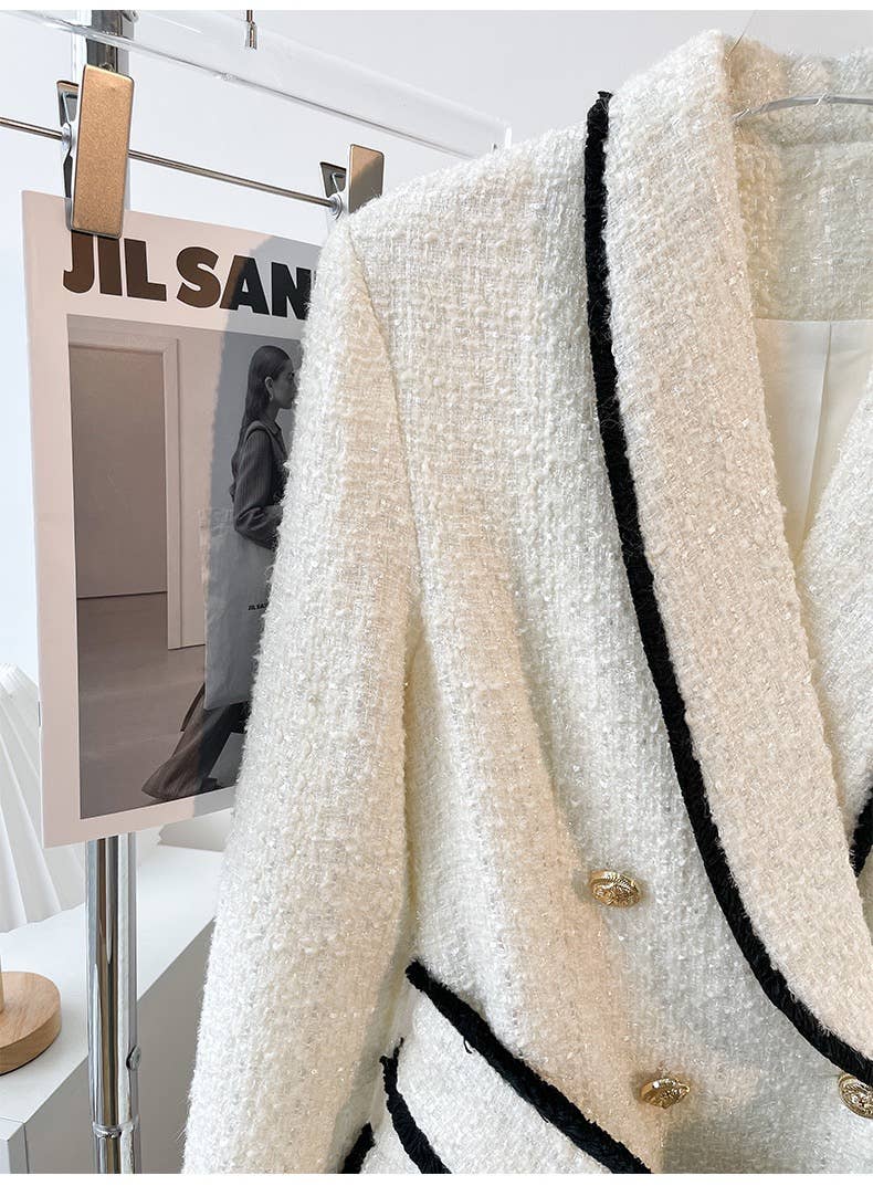 Productseeker - Wholesale Suit Set - Women's - SET018 Tweed Blazer And Short Set Fomal Blazer Set Two Piece16