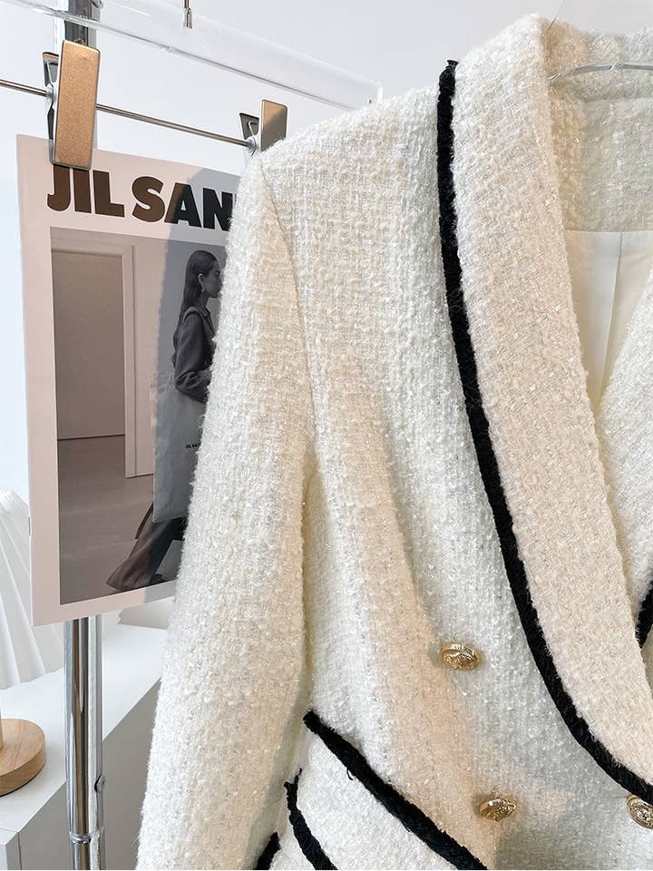 Productseeker - Wholesale Suit set – Women′s - SET018 Tweed Blazer And Short Set Fomal Blazer Set Two Piece16