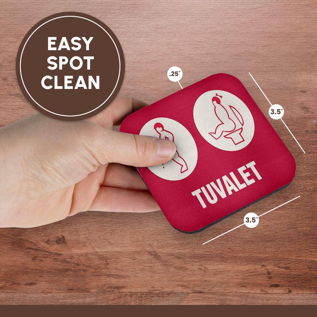 3dRose - Wholesale Coasters - 3dRose, Vintage Toilet Sign Tuvalet , Coaster13