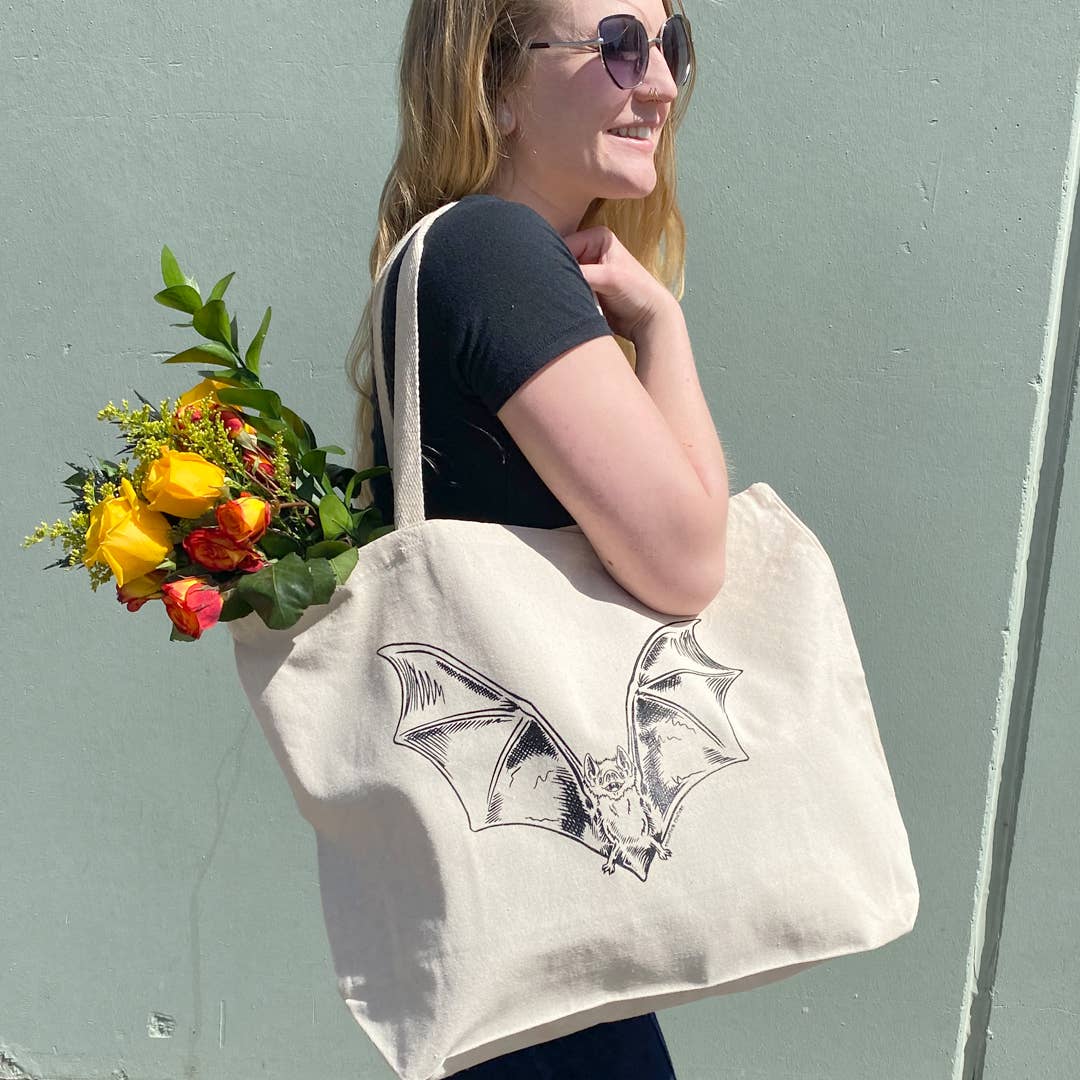 Counter Couture - Wholesale Draagtas - Uniseks - Vleermuis Draagtas | Handmatig Zeefgedrukt | Herbruikbare Boodschappentas3