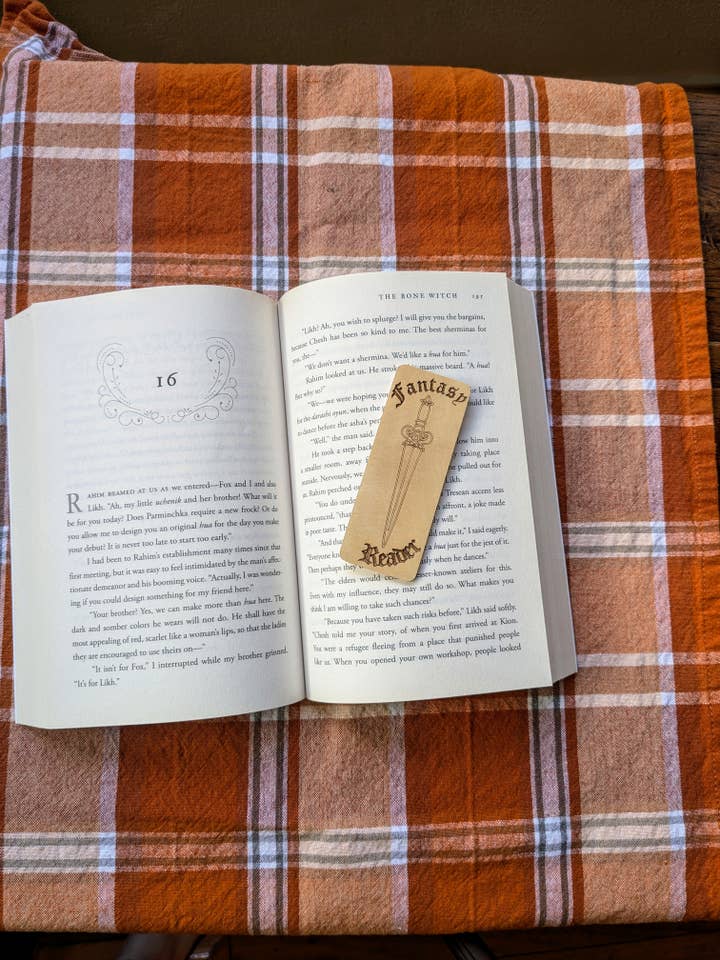 Fantasy Reader Sword Engraved Wooden Bookmark for wholesale by Stag and Branch