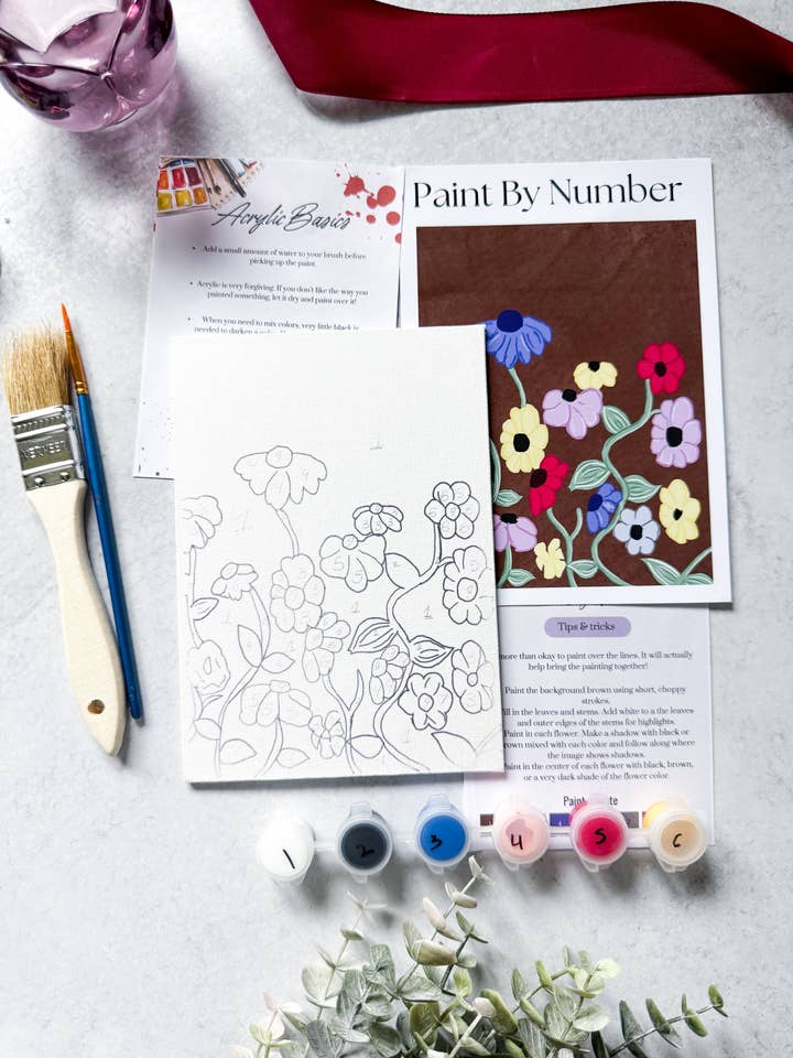 Eras Floral Mini Peinture par Numéros pour la vente par Frederick Made