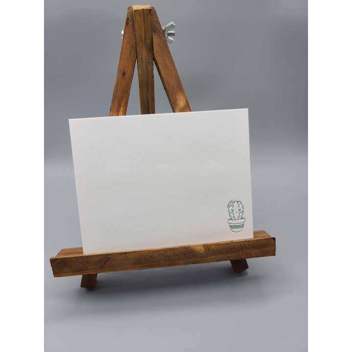 Set di notecard tipografici con cactus per la vendita all'ingrosso da parte di Ancora Letterpress