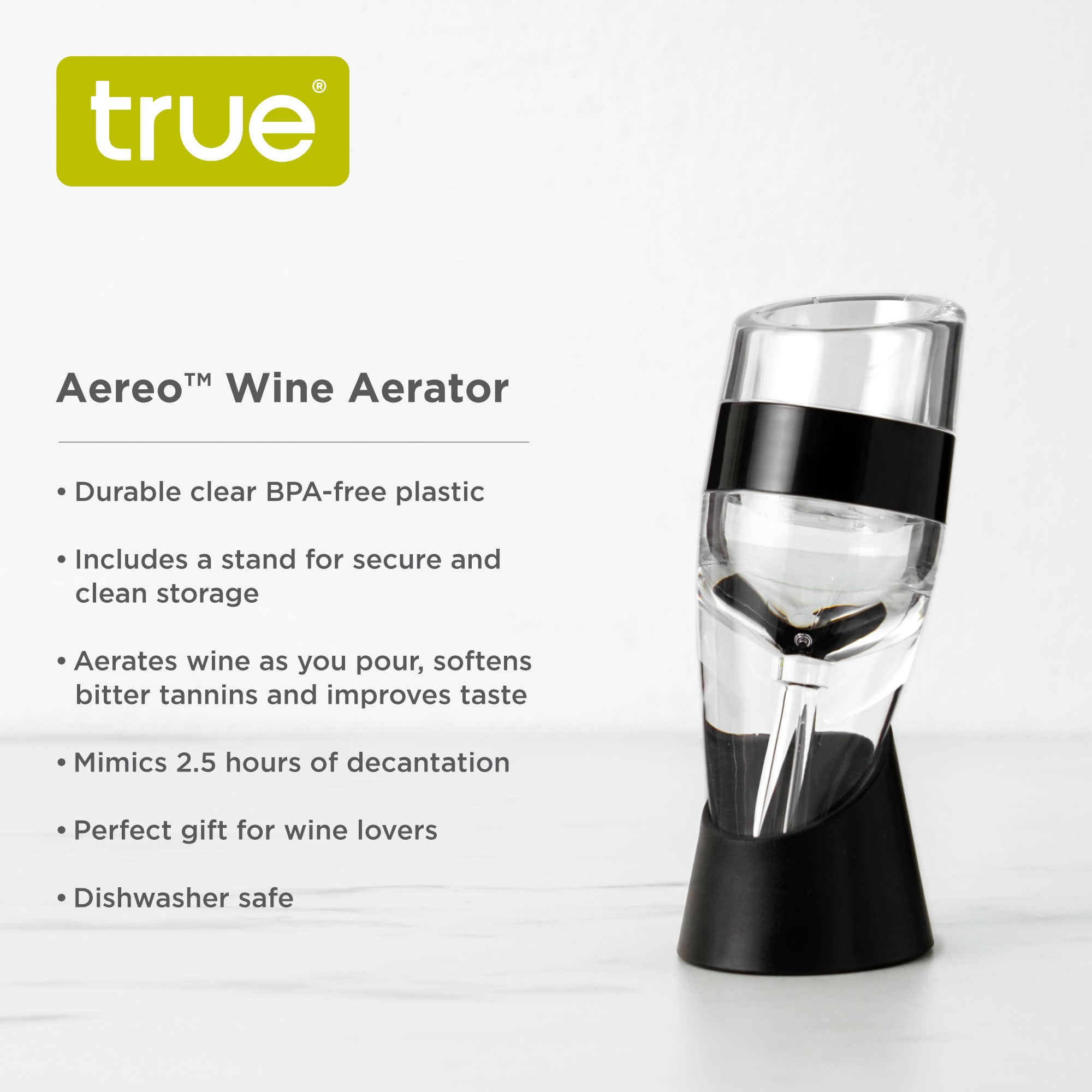 TRUE - Wholesale Wine Aerator - Aereo Hand Held Wine Aerator with Stand3