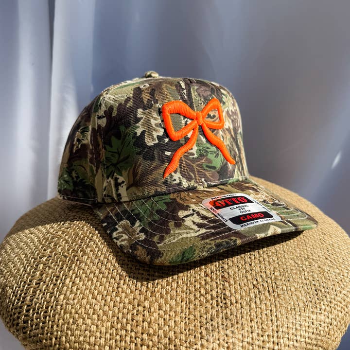 Coco & Rho - Wholesale Trucker Hat - Women's - Bow Camo- Trucker Hat Bright Orange Bow Camo- Trucker Hat Bow Camo- Trucker Hat Black Country Gift
