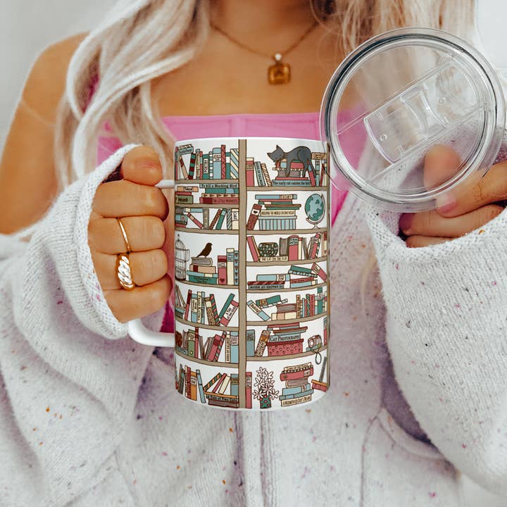 Loftipop - Wholesale Insulated Mug/Tumbler - Book Library Travel Mug, Bibliophile Book Reading Gifts5