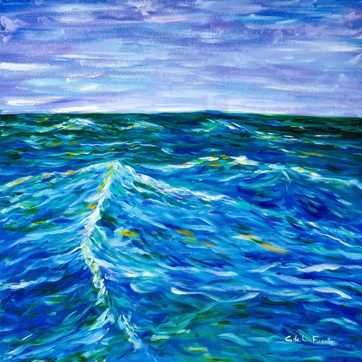 Clara de la Fuente Artist - Wholesale Art Print - Colorful Sea Water Waves Print. Lake Michigan. Gift & Decor1