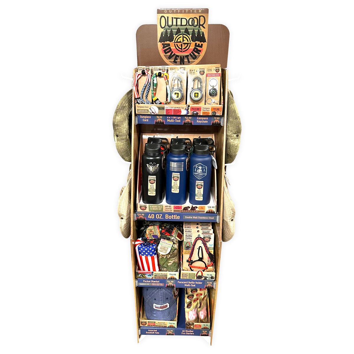 Novelty Brands - Wholesale Retailer Display - Accessories - Outdoor Adventures Accessories Assortment 56PC Floor Display1