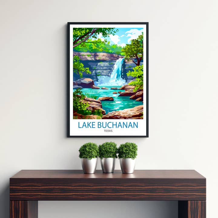 InkNPrintz – wholesale Art print – Lake Buchanan Texas Travel Poster2
