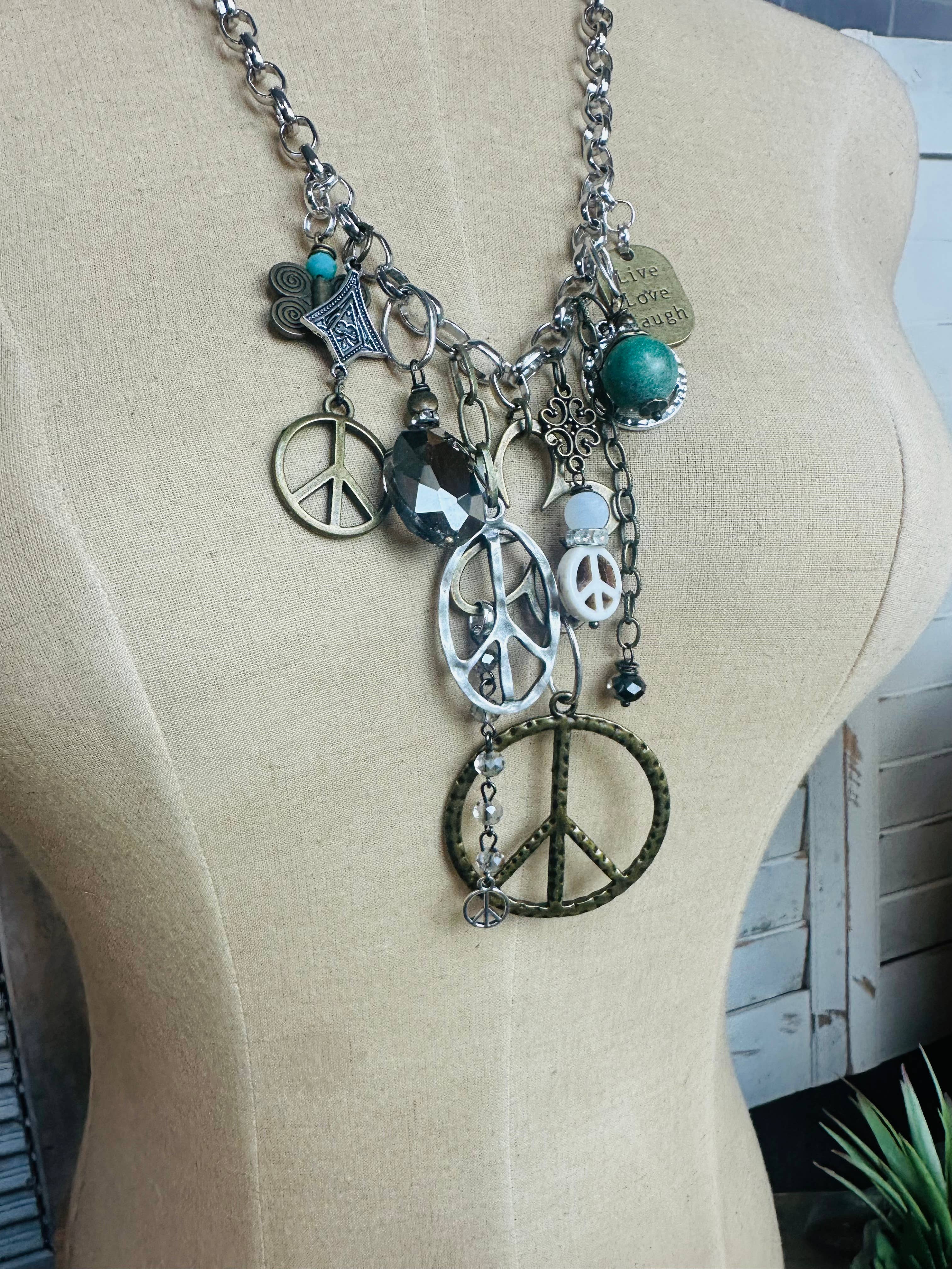 Scooples Jewelry - Wholesale Link & Chain Necklace - Gypsy Junk Originals Peace Neck1